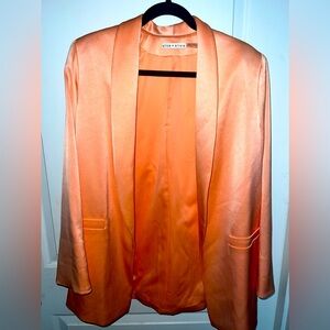 Alice + Olivia satin-finish single-breasted blazer